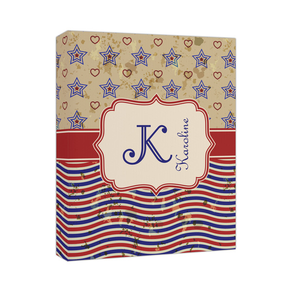 Custom Vintage Stars & Stripes Canvas Print (Personalized)