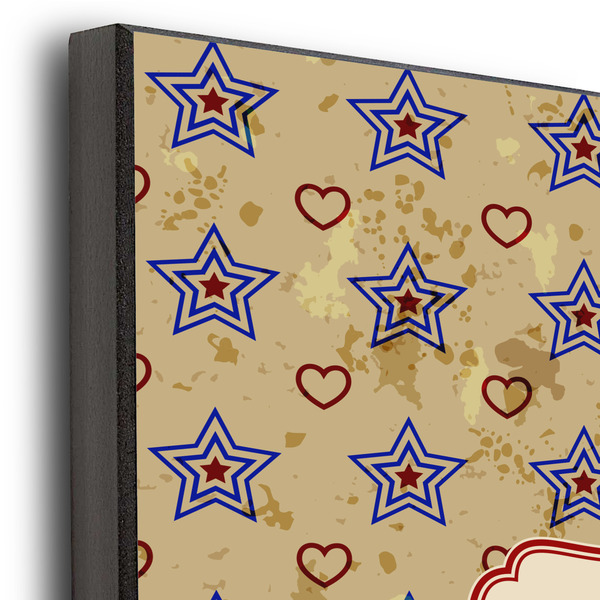 Vintage Stars & Stripes 11x14 Wood Print - Closeup