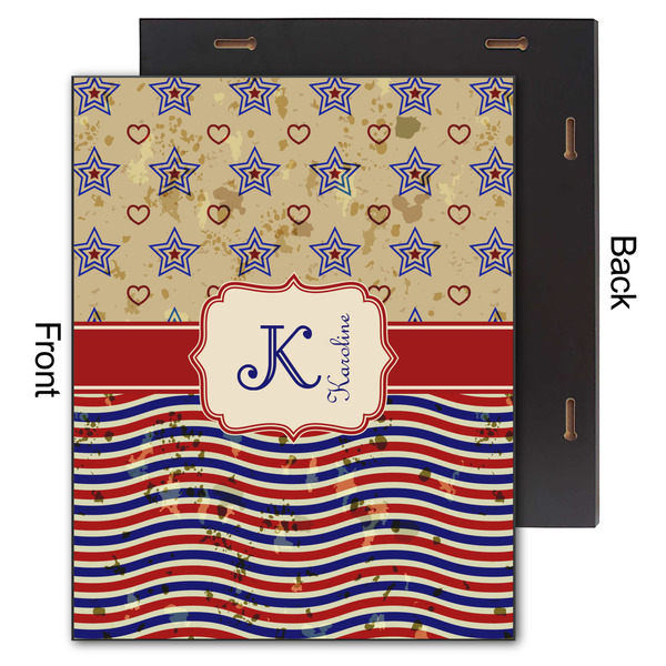 Vintage Stars & Stripes 11x14 Wood Print - Front & Back View