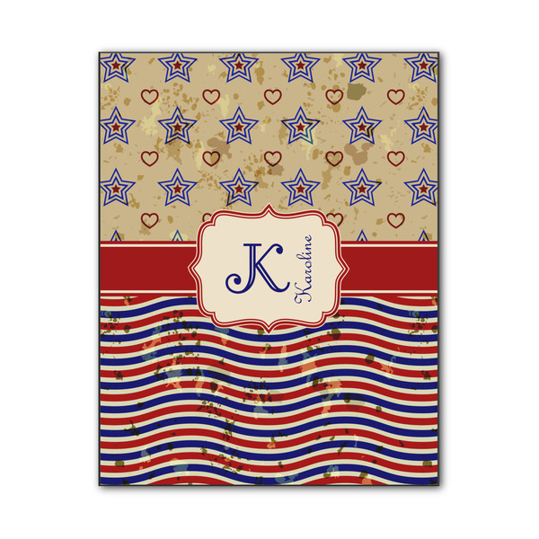 Custom Vintage Stars & Stripes Wood Print - 11x14 (Personalized)