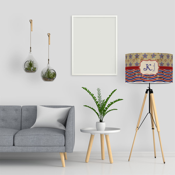 Vintage Stars & Stripes 12" Drum Lampshade - LIFESTYLE