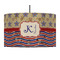 Vintage Stars & Stripes 12" Drum Pendant Lamp - Fabric (Personalized)