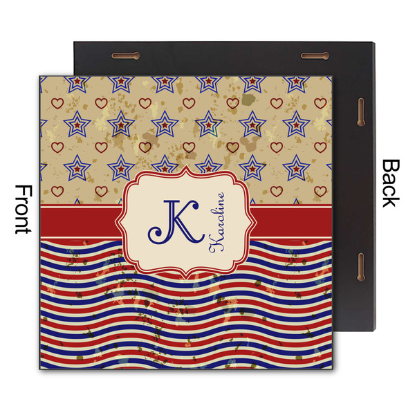 Vintage Stars & Stripes 12x12 Wood Print - Front & Back View