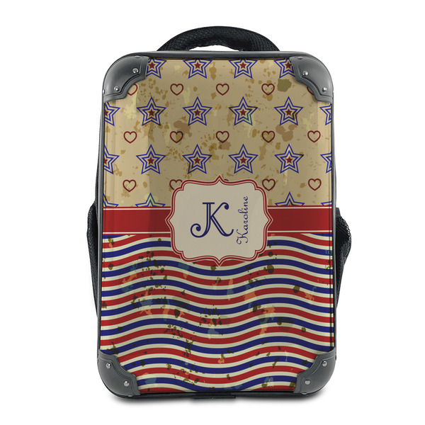 Custom Vintage Stars & Stripes 15" Hard Shell Backpack (Personalized)
