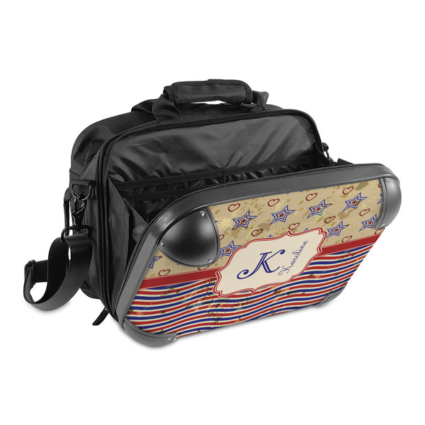 Vintage Stars & Stripes 15" Hard Shell Briefcase - Open