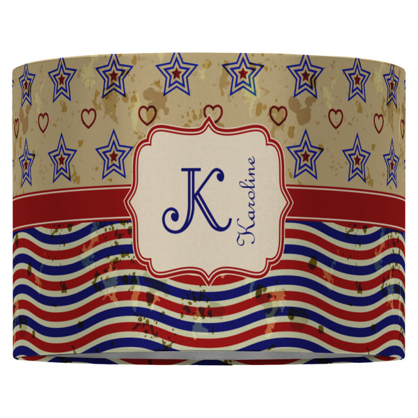 Vintage Stars & Stripes 16" Drum Lampshade - FRONT (Fabric)
