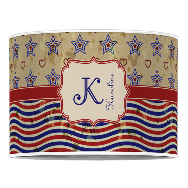 Vintage Stars & Stripes 16" Drum Lampshade - FRONT (Poly Film)