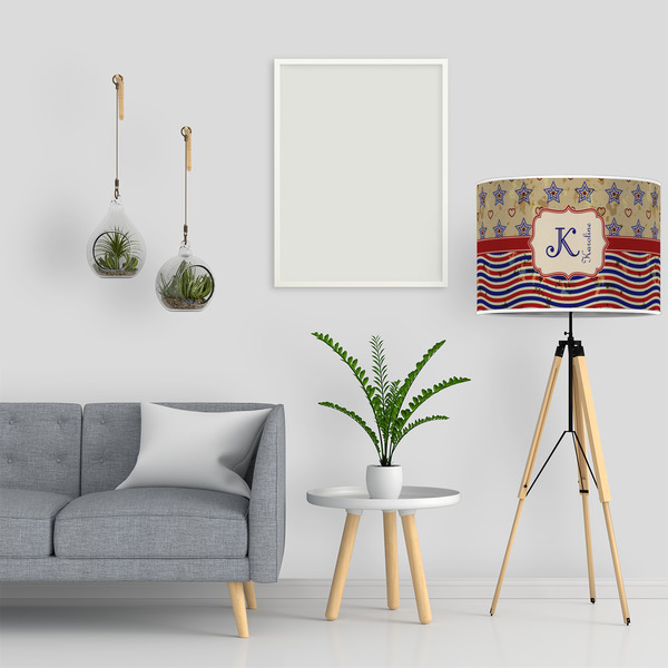 Vintage Stars & Stripes 16" Drum Lampshade - LIFESTYLE