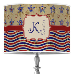 Vintage Stars & Stripes 16" Drum Lamp Shade - Poly-film (Personalized)
