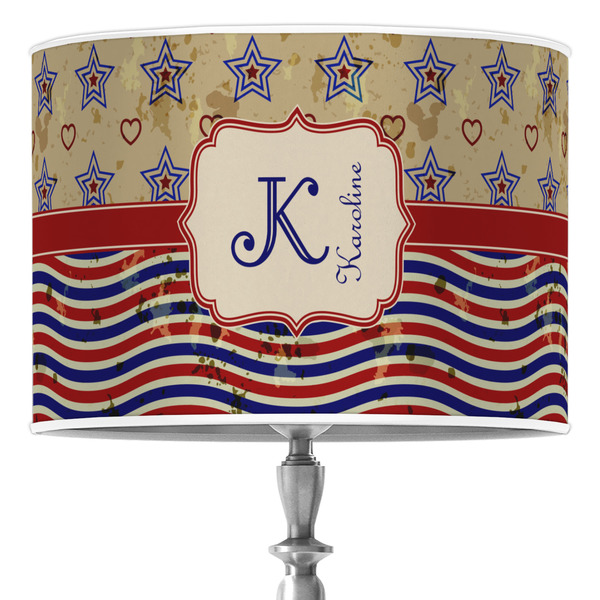 Custom Vintage Stars & Stripes Drum Lamp Shade (Personalized)