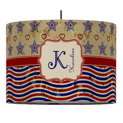 Vintage Stars & Stripes Drum Pendant Lamp (Personalized)