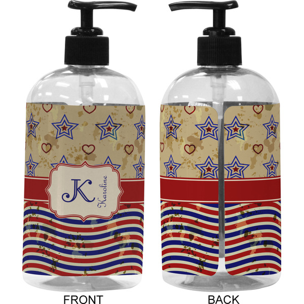 Vintage Stars & Stripes 16 oz Plastic Liquid Dispenser (Approval)