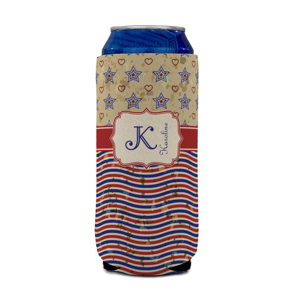 Vintage Stars & Stripes 16oz Can Sleeve - FRONT (on can)