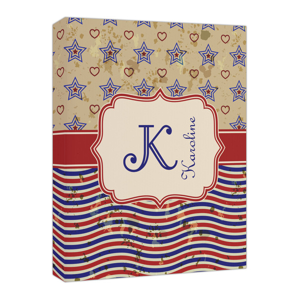 Custom Vintage Stars & Stripes Canvas Print - 16x20 (Personalized)