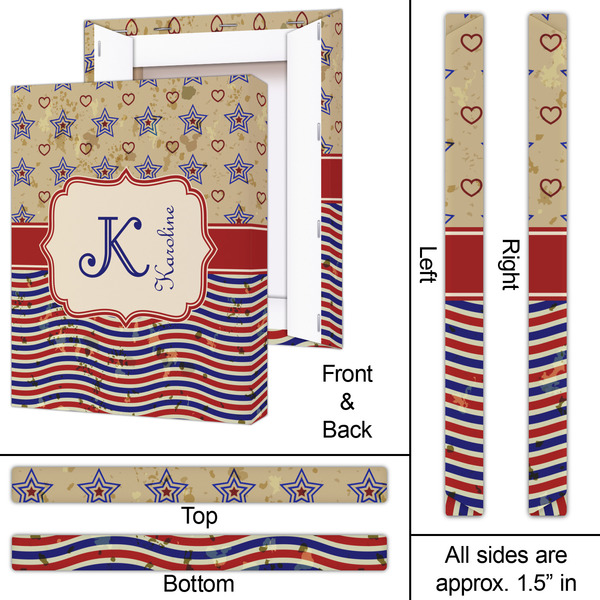 Vintage Stars & Stripes 16x20 - Canvas Print - Approval