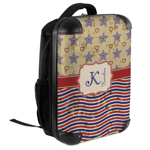 Vintage Stars & Stripes 18" Hard Shell Backpacks - ANGLED VIEW