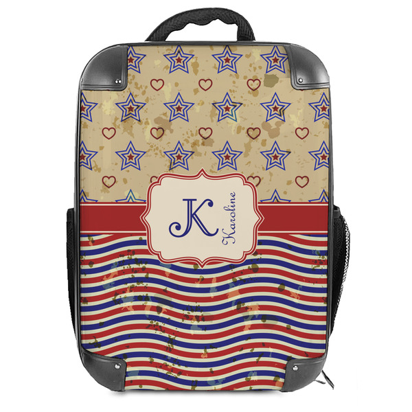 Custom Vintage Stars & Stripes 18" Hard Shell Backpack (Personalized)