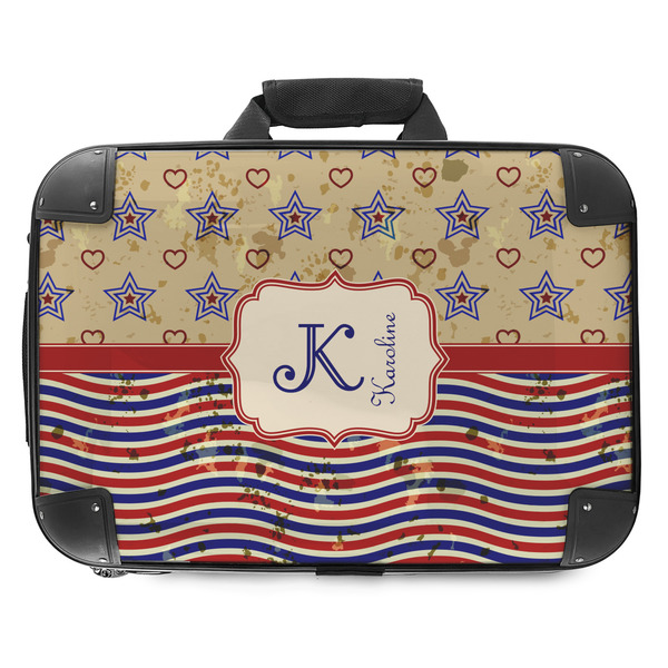 Custom Vintage Stars & Stripes Hard Shell Briefcase - 18" (Personalized)