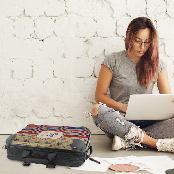 Vintage Stars & Stripes 18" Laptop Briefcase - LIFESTYLE