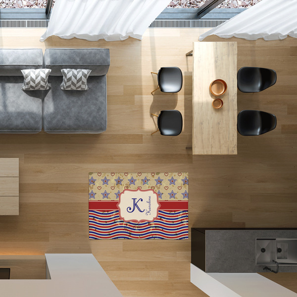 Vintage Stars & Stripes 2'x3' Indoor Area Rugs - IN CONTEXT