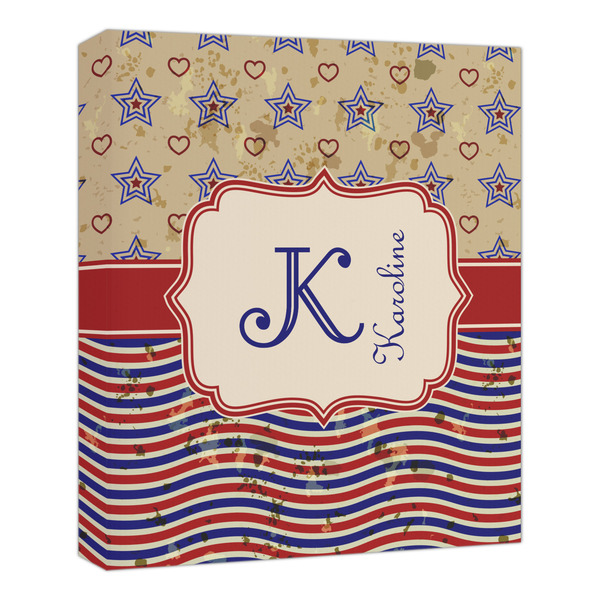 Custom Vintage Stars & Stripes Canvas Print - 20x24 (Personalized)