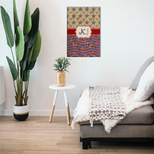 Vintage Stars & Stripes 20x30 Wood Print - In Context