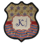 Vintage Stars & Stripes Iron On Shield Patch C w/ Name and Initial