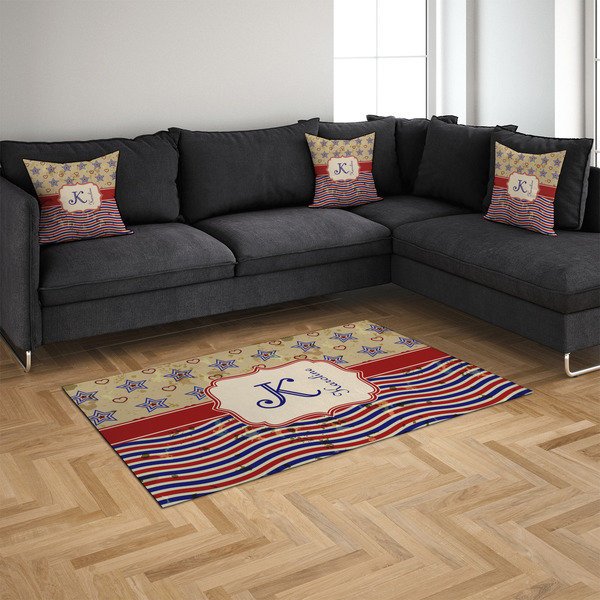 Vintage Stars & Stripes 4'x6' Indoor Area Rugs - IN CONTEXT