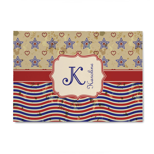 Custom Vintage Stars & Stripes 4' x 6' Patio Rug (Personalized)