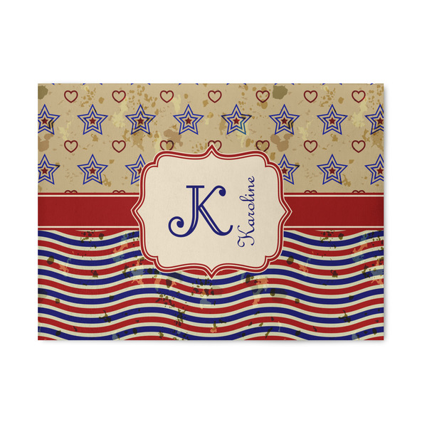 Custom Vintage Stars & Stripes 5' x 7' Patio Rug (Personalized)