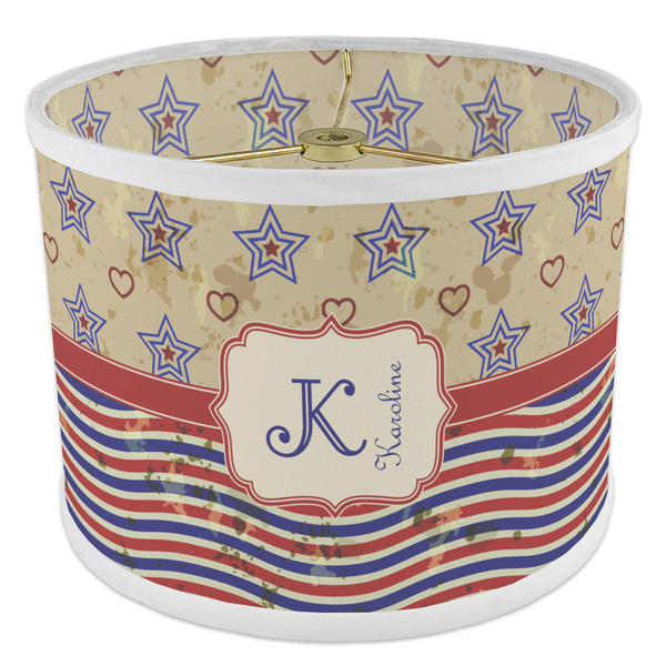 Vintage Stars & Stripes 8" Drum Lampshade - ANGLE Poly-Film
