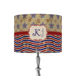 Vintage Stars & Stripes 8" Drum Lamp Shade - Fabric (Personalized)