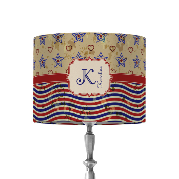 Custom Vintage Stars & Stripes 8" Drum Lamp Shade - Fabric (Personalized)
