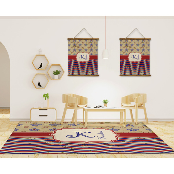 Vintage Stars & Stripes 8'x10' Indoor Area Rugs - IN CONTEXT