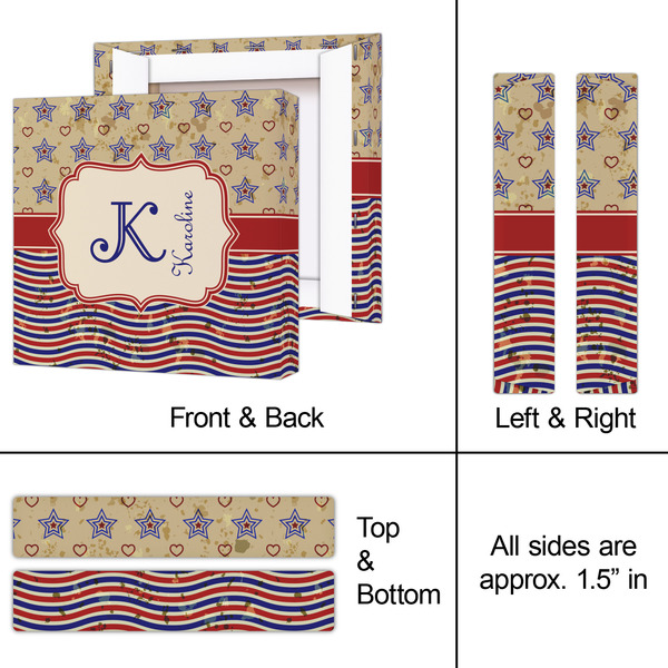 Vintage Stars & Stripes 8x8 - Canvas Print - Approval