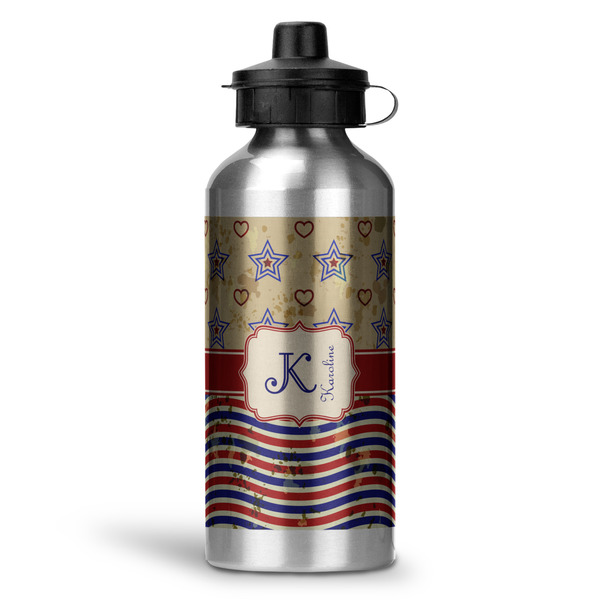Custom Vintage Stars & Stripes Water Bottles - 20 oz - Aluminum (Personalized)