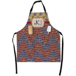 Vintage Stars & Stripes Apron With Pockets w/ Name and Initial