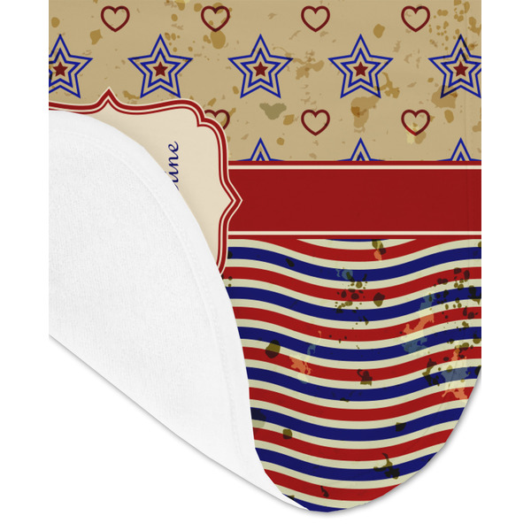 Vintage Stars & Stripes Baby Bib - AFT detail