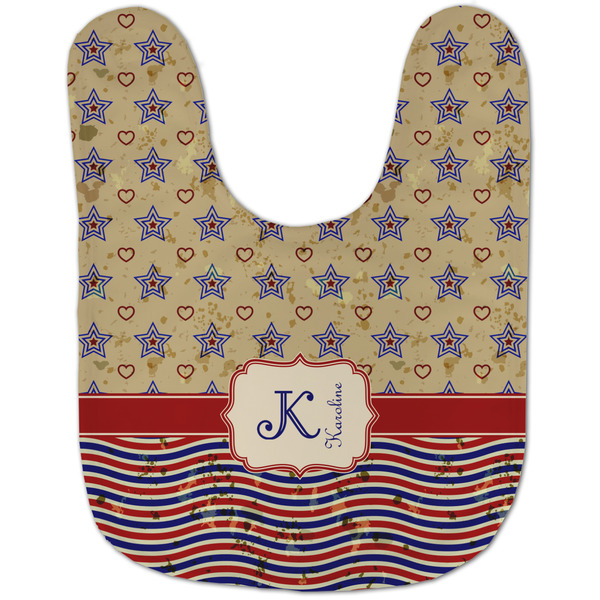Vintage Stars & Stripes Baby Bib - AFT flat
