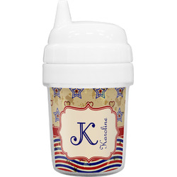 Vintage Stars & Stripes Baby Sippy Cup (Personalized)