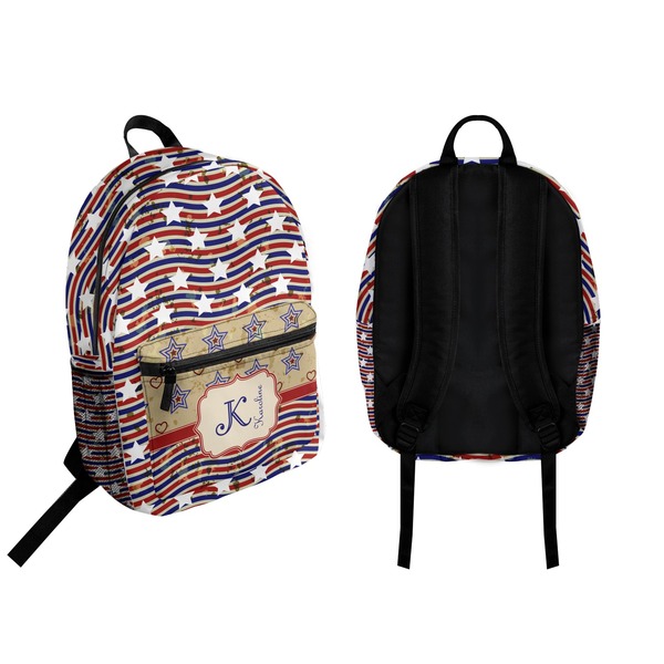 Vintage Stars & Stripes Backpack front and back - Apvl