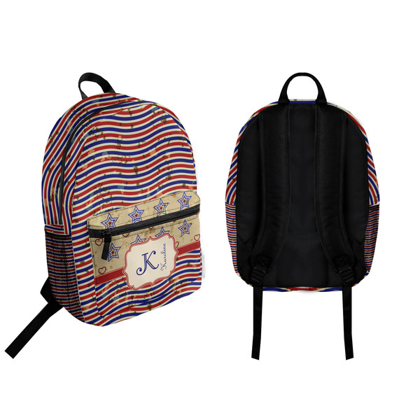 Vintage Stars & Stripes Backpack front and back - Apvl