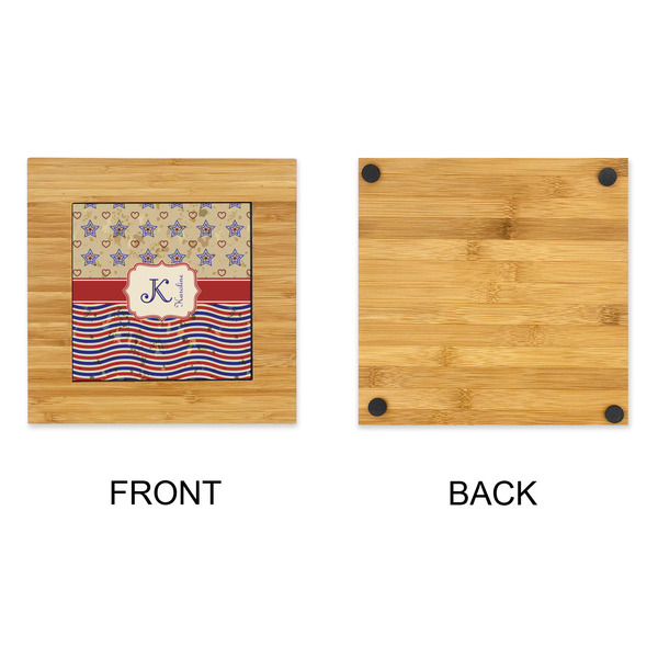 Vintage Stars & Stripes Bamboo Trivet with 6" Tile - APPROVAL