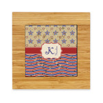 Vintage Stars & Stripes Bamboo Trivet with Ceramic Tile Insert (Personalized)