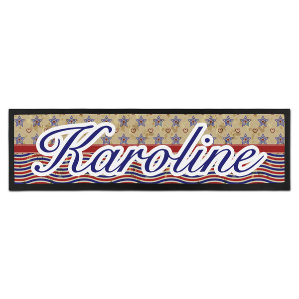 Custom Vintage Stars & Stripes Bar Mat (Personalized)