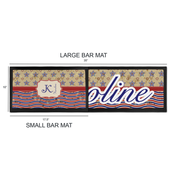 Vintage Stars & Stripes Bar Mats - Sizing Chart