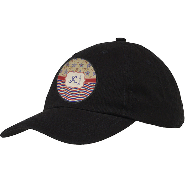 Custom Vintage Stars & Stripes Baseball Cap - Black (Personalized)