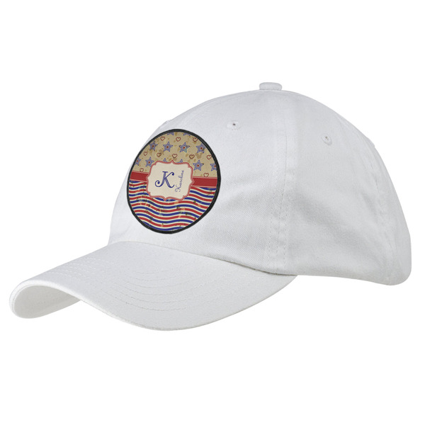 Custom Vintage Stars & Stripes Baseball Cap - White (Personalized)