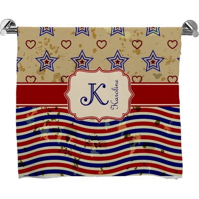 Vintage Stars & Stripes Bath Towel (Personalized)