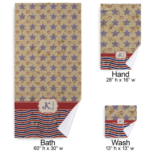 Vintage Stars & Stripes Bath Towel Sets - 3-piece - Approval
